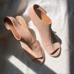 275 CENTRAL Quai Blush Suede Espadrille Wedge